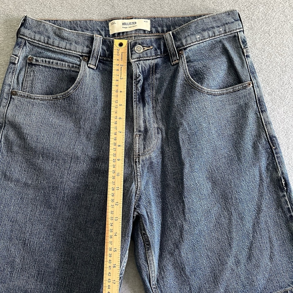 Hollister Y2K Denim Carpenter Shorts Mens 32 Distressed Vtg Baggy Jean Skater - Picture 5 of 12